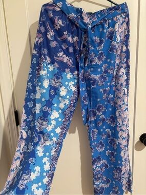 Rachel Zoe Blue Paisley & Floral Straight Leg Pants